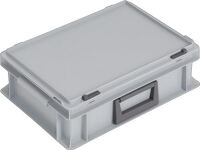 Ku.-Koffer, NW-Nr.: 9000447880 L400xB300xH133mm PP 1, Griff Schiebeverschluss grau 10l, LOCKWEILER  