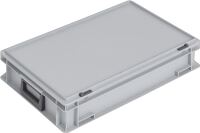 Kunststoffkoffer, NW-Nr.: 9000447890 L600xB400xH133mm PP 2, Griffe Schiebeverschluss grau 24l  