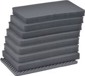 Schaumstoffeinsatz f., NW-Nr.: 9000448017 Aluminiumbox 76 l 1, Bodenplatte 6 Würfelschaumplatten,  