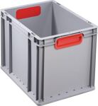Transportstapelbehälter, NW-Nr.: 9000448243 L400xB300xH320mm grau PP, geschlossener Griff rot Seitenwände geschl.ALLIT  