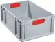 Transportstapelbehälter, NW-Nr.: 9000448246 L600xB400xH220mm grau PP, geschlossener Griff rot Seitenwände geschl.ALLIT  
