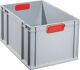 Transportstapelbehälter, NW-Nr.: 9000448247 L600xB400xH320mm grau PP, geschlossener Griff rot Seitenwände geschl.ALLIT  