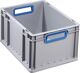 Transportstapelbehälter, NW-Nr.: 9000448252 L400xB300xH220mm grau PP, offener Griff blau Seitenwände geschl.ALLIT  