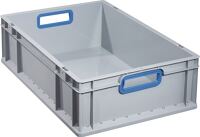 Transportstapelbehälter, NW-Nr.: 9000448255 L600xB400xH170mm grau PP, offener Griff blau Seitenwände geschl.ALLIT  