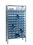 Steckregal, NW-Nr.: 9000449880 H2000xB1000xT400mm, Grundregal 14 Stahlböden 90 x 3,15 x 4 blau  