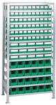 Steckregal, NW-Nr.: 9000449881 H2000xB1000xT400mm, Anbauregal 14 Stahlböden 90 x 3,15 x 4 blau  