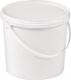 Eimer 5l, NW-Nr.: 9000450005 Kunststoff,lebensmittelec, ht weiß Bügelgr.u.Stülpdeckel, D.188mm H.214mm