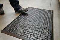 Arbeitsplatzbodenbelag, NW-Nr.: 9000452319 Fertigmatte, L1200xB900xS14mm schwarz SBR-Gummi COBA  