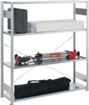 Großfachsteckregal, NW-Nr.: 9000452712 H2000xB1700xT400mm, Grundregal 4 Stahl-Bd.verz.silber META  
