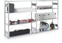 Großfachsteckregal, NW-Nr.: 9000452713 H2000xB1700xT400mm, Anbauregal 4 Stahl-Bd.verz.silber META  