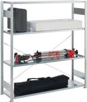 Großfachsteckregal, NW-Nr.: 9000452716 H2000xB1700xT500mm, Grundregal 4 Stahl-Bd.verz.silber META  