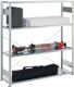 Großfachsteckregal, NW-Nr.: 9000452720 H2000xB1700xT600mm, Grundregal 4 Stahl-Bd.verz.silber META  