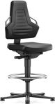 Arbeitsdrehstuhl Nexxit, NW-Nr.: 9000454238 Bodengleiter+Fußring, Grifffarbe grau Supertec-Gewebe  