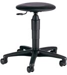 Drehhocker m.Rollen, NW-Nr.: 9000454312 Kunstlederpolster schwarz, Sitz-H.420-550mm TOPSTA Sitzdurchmesser 360mm  