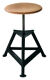 Bandstahlhocker 3Bein H.400-600mm Sitz-D.350mm Buche tiefschwarz