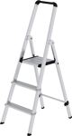 Stufenstehleiter 3 Stufen, NW-Nr.: 9000460020 Alu.Leiterlänge 1310mm, Stufen-Holmverbindung geschraubt GÜNZBURGER  