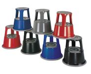 Rollhocker, NW-Nr.: 9000460105 Stahlbl.schwarz, H.mit/ohne Belastung 430/440mm D.oben 295mm, D.unten 435mm WEDO  