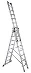 Mehrzweckleiter, NW-Nr.: 9150460332 Alu. 3teilig 3 x 12, Sprossen Traversenbreite 1100mm, Arbeitshöhe bis ca.9700mm  