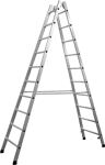 Stehleiter 2x10 Sprossen Alu.Leiterlänge 2950mm Arbeits-H.b.ca.4200mm GÜNZBURGER