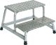Arbeitspodest Stufen 2, NW-Nr.: 9150460500 eins.begehbar H.400mm, Warzenblech GÜNZBURGER Podesthöhe 400mm, Stufen/Plattform Alu.  