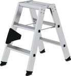 Stufenstehleiter 2x3, NW-Nr.: 9000460501 Stufen Alu.Gesamt-H.690mm, GÜNZBURGER Podesthöhe 600mm, Stufen/Plattform Alu.  