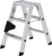 Stufenstehleiter 2x3, NW-Nr.: 9000460501 Stufen Alu.Gesamt-H.690mm, GÜNZBURGER Podesthöhe 600mm, Stufen/Plattform Alu.  