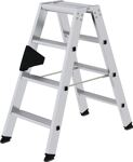 Stufenstehleiter 2x4, NW-Nr.: 9000460502 Stufen Alu.Gesamt-H.930mm, GÜNZBURGER Podesthöhe 800mm, Stufen/Plattform Alu.  