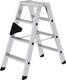 Stufenstehleiter 2x4, NW-Nr.: 9000460502 Stufen Alu.Gesamt-H.930mm, GÜNZBURGER Podesthöhe 800mm, Stufen/Plattform Alu.  