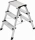 Klapptritt Stufen 3, NW-Nr.: 9000463101 Plattform-H.600mm, Alu.m.Anti-Rutsch-Riffelu ng HAILO  