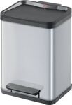Tretabfallsammler Stahlblech silber 2x11l, mit Kunststoff Inneneimer