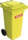 Müllgroßbehälter 120l, NW-Nr.: 9000466118 HDPE gelb fahrbar,n.EN, 840 SULO Rad-D.200mm  