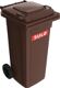 Müllgroßbehälter 120l, NW-Nr.: 9000466120 HDPE braun fahrbar,n.EN, 840 SULO Rad-D.200mm  