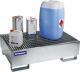 Auffangwanne 215l, NW-Nr.: 9000467210 L1200xB800xH360mm, Stahlbl.m.Gitterrost silber PROMAT