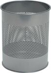 Papierkorb 15l, NW-Nr.: 9000468150 H315xØ260mm m.Lochraster, Metall epoxidharz.silbe r-metallic DURABLE  