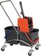 Reinigungswagen Eimer 2 x, NW-Nr.: 9000472063 17l u.Presse STA VERMOP Stahlrohrgestell rot/blau, u.Ku.-Presse  