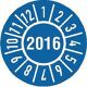 Einjahres-Prüfplakette Jahr 2016 mit Monaten 15mm selbstkl. Btl. a 100 Stück