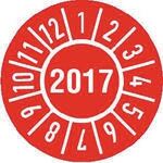 Einjahres-Prüfplakette Jahr 2017 mit Monaten 15mm selbstkl. Btl. a 100 Stück