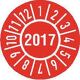 Einjahres-Prüfplakette Jahr 2017 mit Monaten 15mm selbstkl. Btl. a 100 Stück