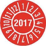 Einjahres-Prüfplakette Jahr 2017 mit Monaten 30mm selbstkl. Btl. a 100 Stück