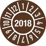 Einjahresprüfplakette, NW-Nr.: 9000477007 D.15 mmBxL Jahr 2018, m.Monaten Folie   