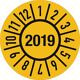 Einjahresprüfplakette, NW-Nr.: 9000477009 D.15 mmBxL Jahr 2019, m.Monaten Folie Btl.a 100 St.