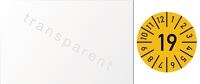 Kabelprüfplakette, NW-Nr.: 9000477017 e B25xL60mm Jahr 2019, m.Monaten Folie Btl.a 100 St.  