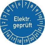 Mehrjahres-Prüfplakette Elektr. Geprüft 2016-2021 30mm selbstkl. Btl. a 100 St.