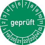 Mehrjahresprüfplakette, NW-Nr.: 9000477033 D.15 mmBxL gepr.2019-2024, Folie Btl.a 100 St.   