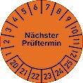 Mehrjahresprüfplakette, NW-Nr.: 9000477053 D.20mm Nächster, Prüftermin 2020-2025 Folie Btl.a 100 St.  