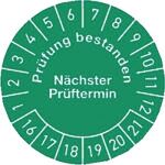 Mehrjahres-Prüfplakette Prüfung bestanden 16-21 30mm selbstkl. Btl. a 100 St.