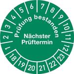 Mehrjahresprüfplakette, NW-Nr.: 9000477058 D.30 mmBxL Prüfung, bestanden 18-23 Folie   