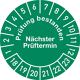 Mehrjahresprüfplakette, NW-Nr.: 9000477058 D.30 mmBxL Prüfung, bestanden 18-23 Folie