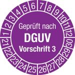 Mehrjahresprüfplakette, NW-Nr.: 9000477075 D.30mm Geprüft n.DGUV3, 21-30 Folie Btl.a 100 St.   