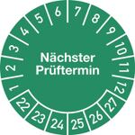 Prüfplakette D.30mm Nächster Prüftermin 2022-2027 Folie selbstkl.10 St/pro Bogen